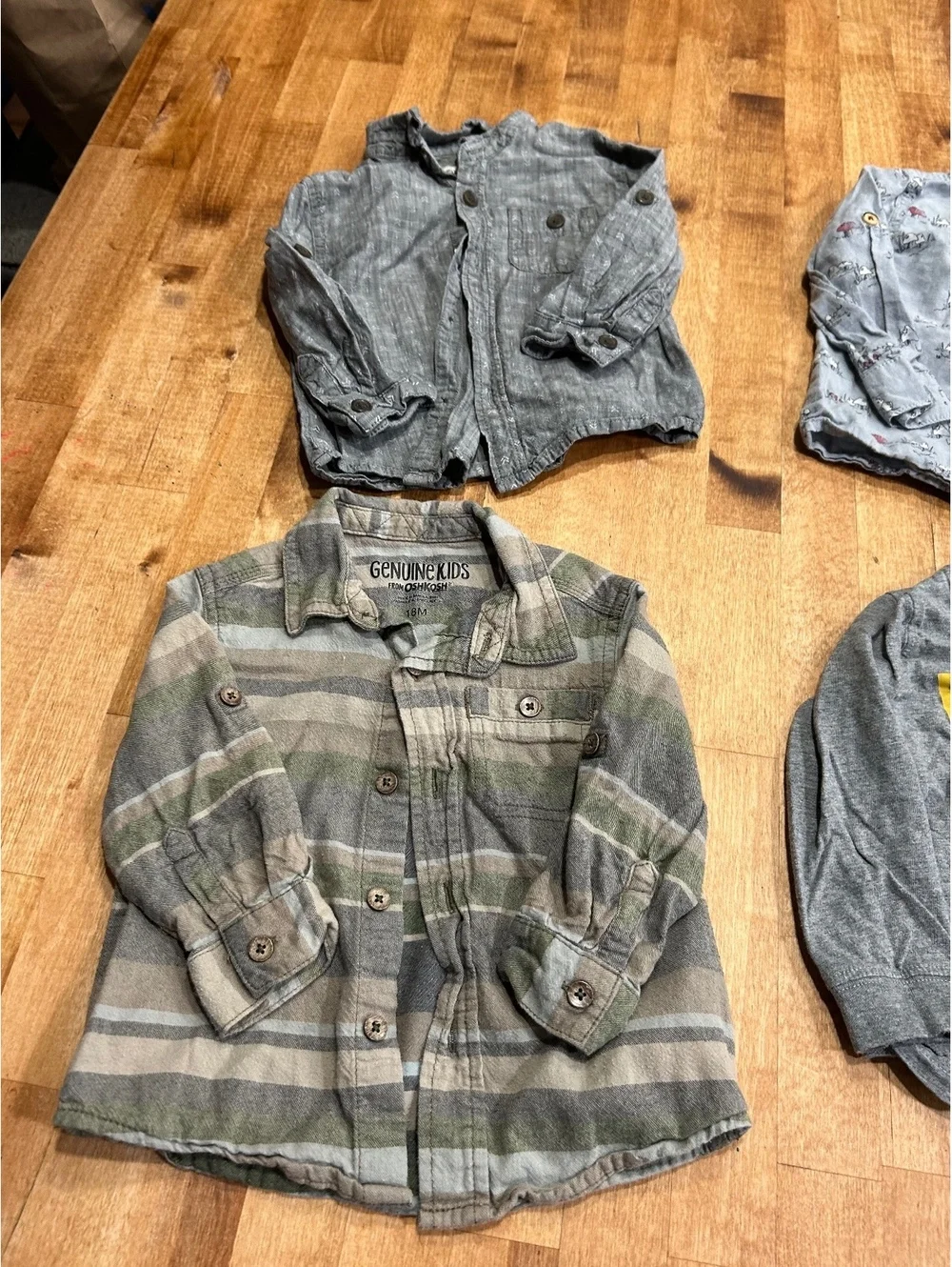 Set of 4 Toddler baby Boys long sleeve Shirts Size 18M OshKosh & others